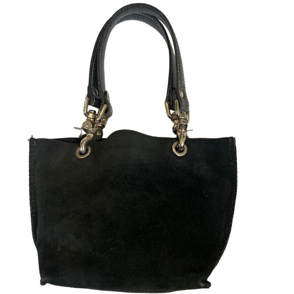 IMPERIO jp Gamini Mini Suede Bag With Topstitching in Black 289K - Picture 1 of 10